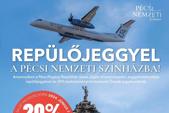 Repülőjeggyel a Pécsi Nemzeti Színházba című hír kiemelt képe